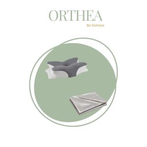 housse grise pour oreiller ergonomique