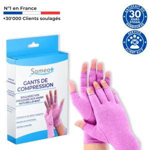 gants de compression violets