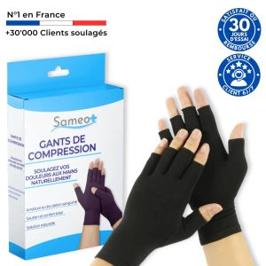 gants de compression Calmazen noirs