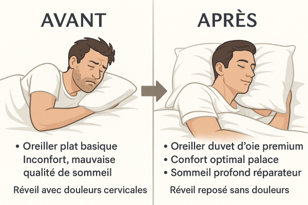 oreiller en percale de coton