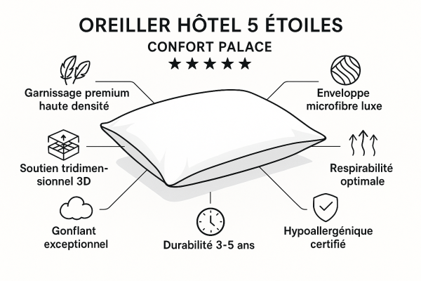 luxueux oreiller Calmazen